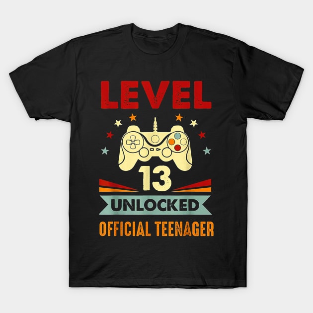 Official Teenager 13th Birthday T-Shirt Level 13 Unlocked T-Shirt by wilson